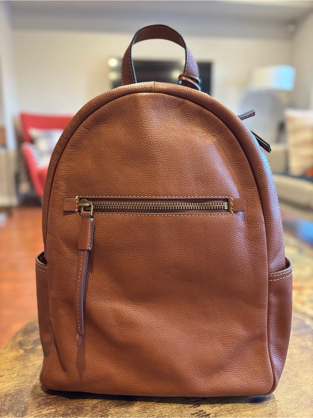 Fossil - Brown Leather Backpack for Women - Classic Casual Daypack